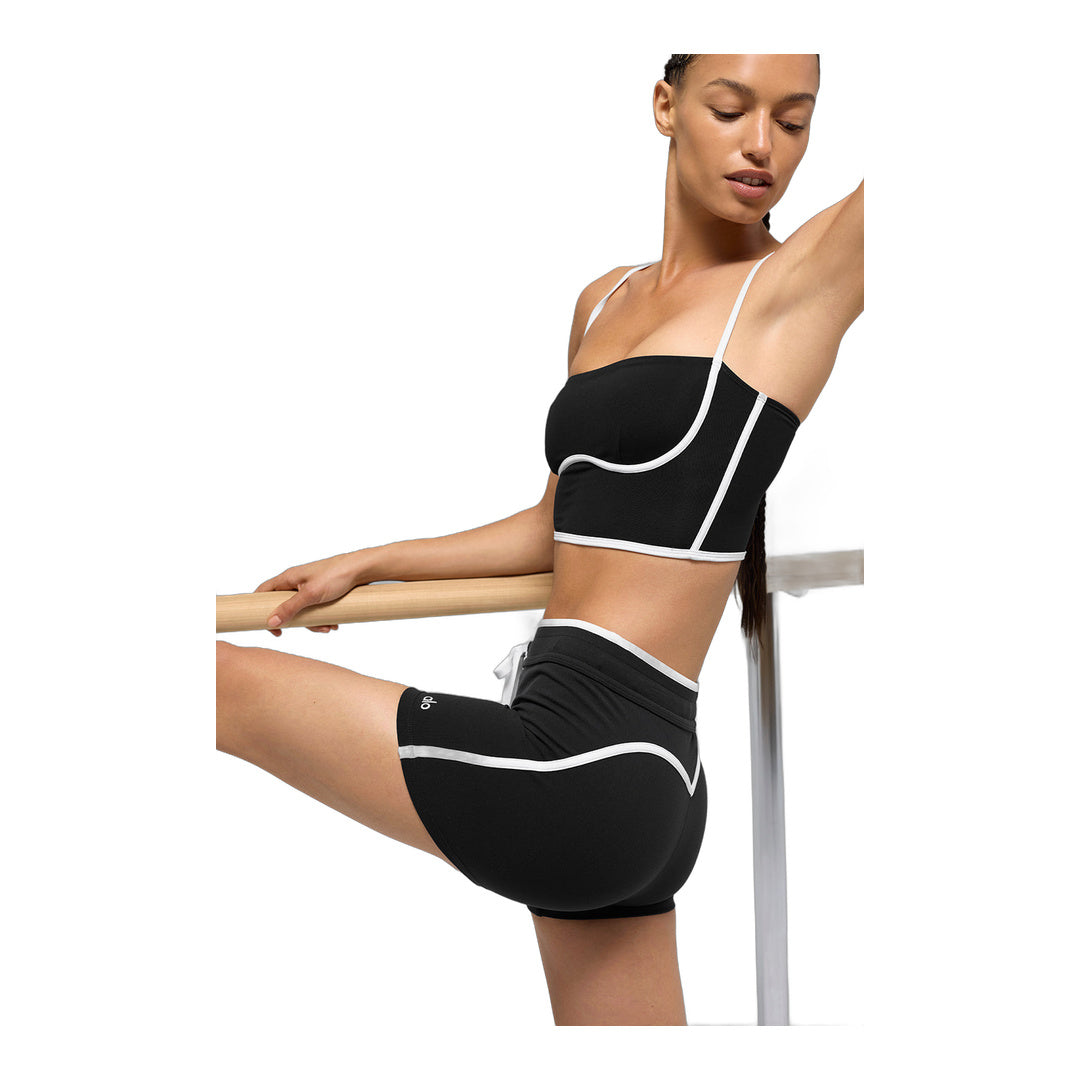 alo Airbrush Streamlined Bra Tank - Black/White