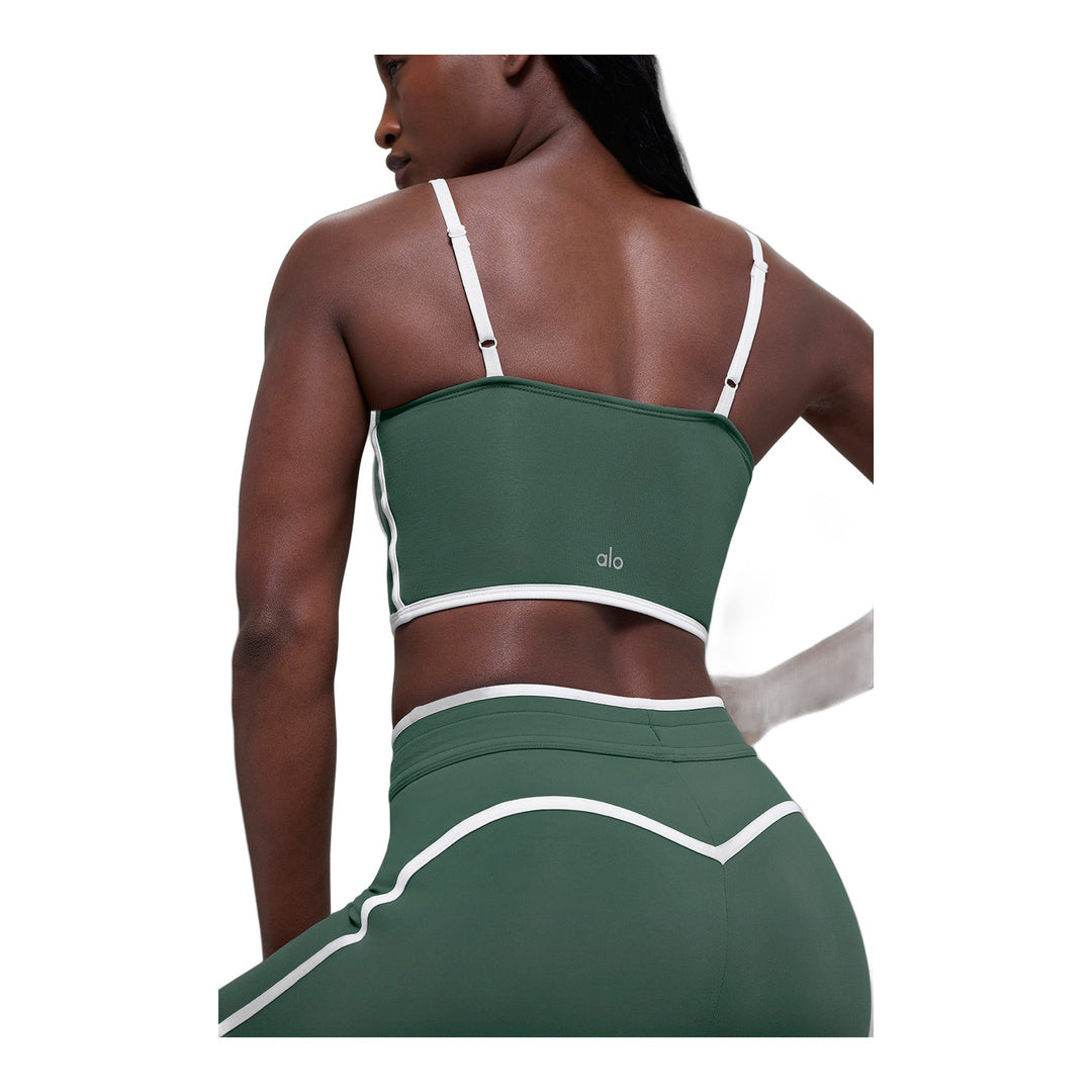 alo Airbrush Streamlined Bra Tank - Clover Green/White