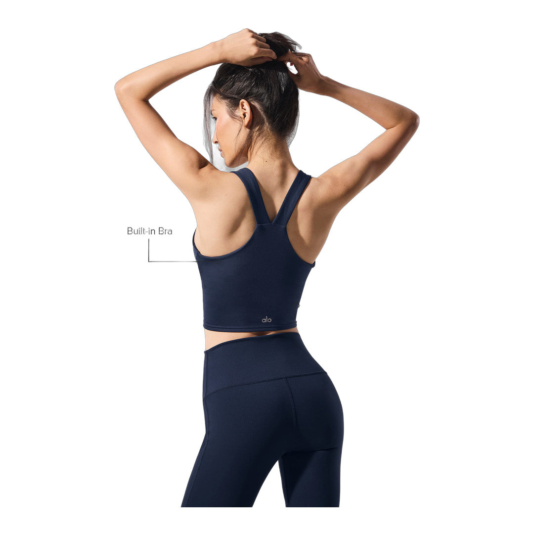 alo Airbrush Real Bra Tank - Navy