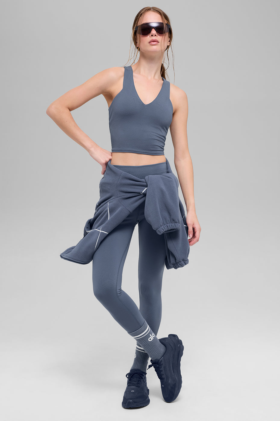 alo Airbrush Real Bra Tank - Bluestone