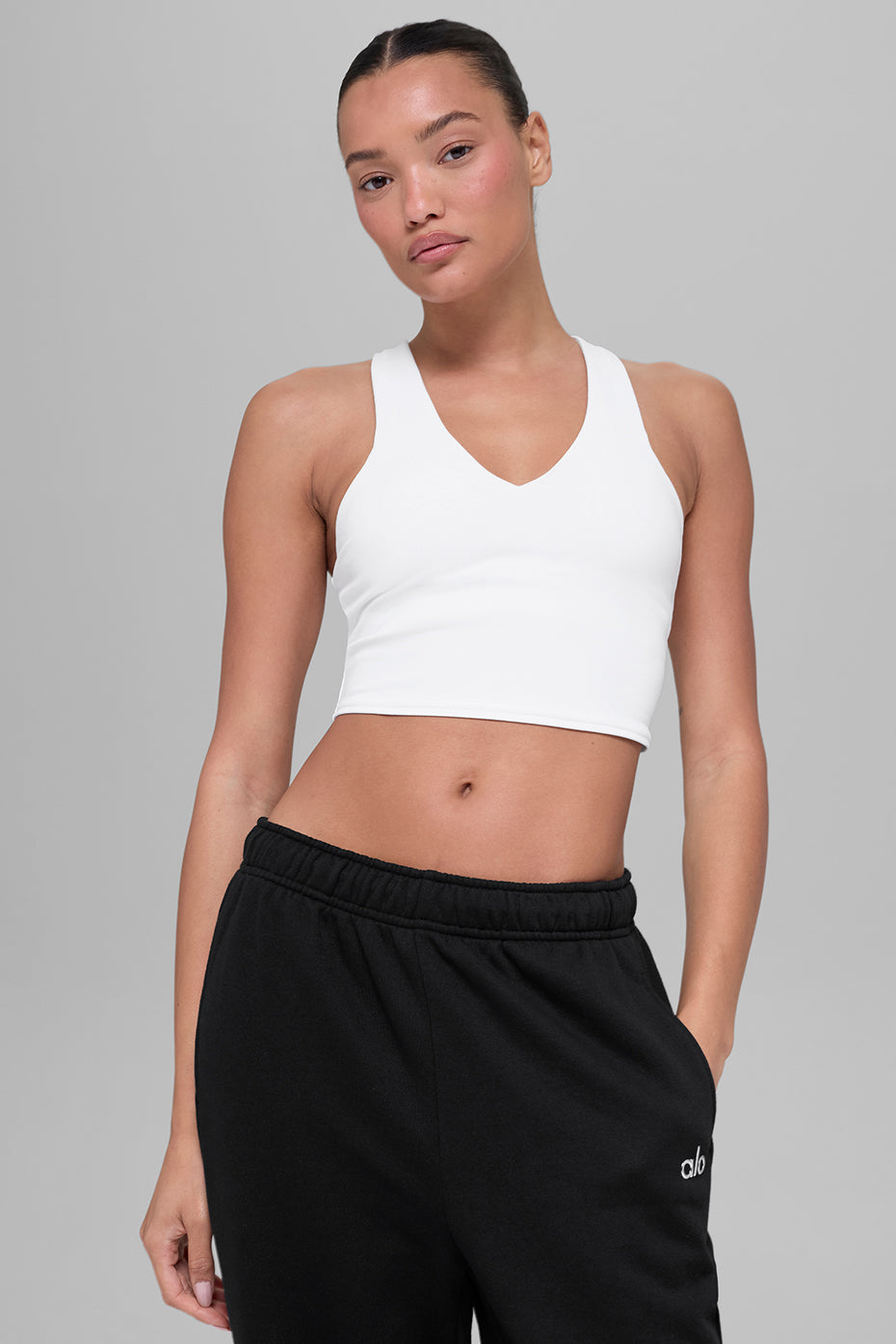 alo Airbrush Real Bra Tank - White