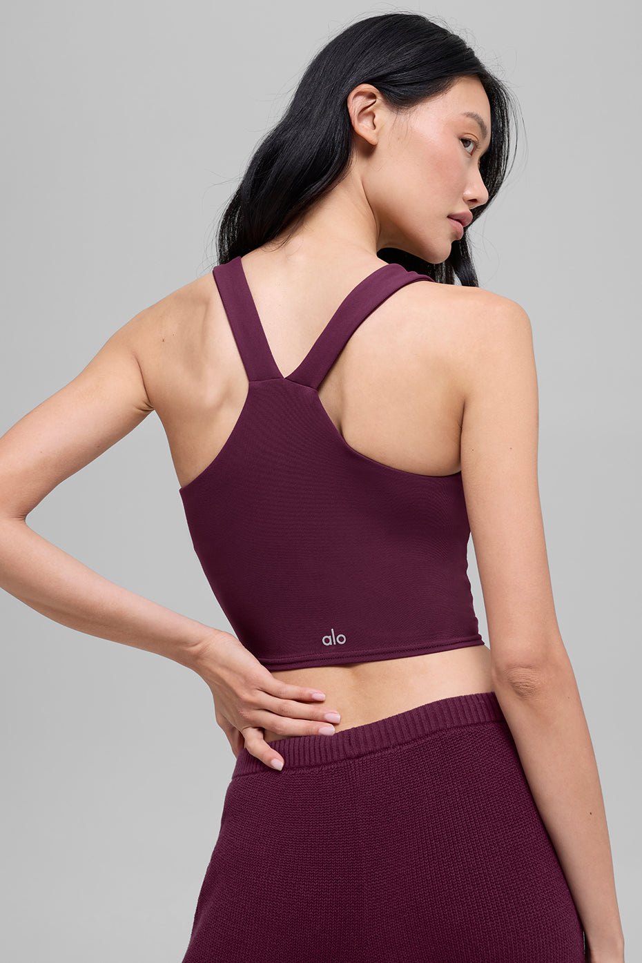 alo Airbrush Real Bra Tank - Burgundy