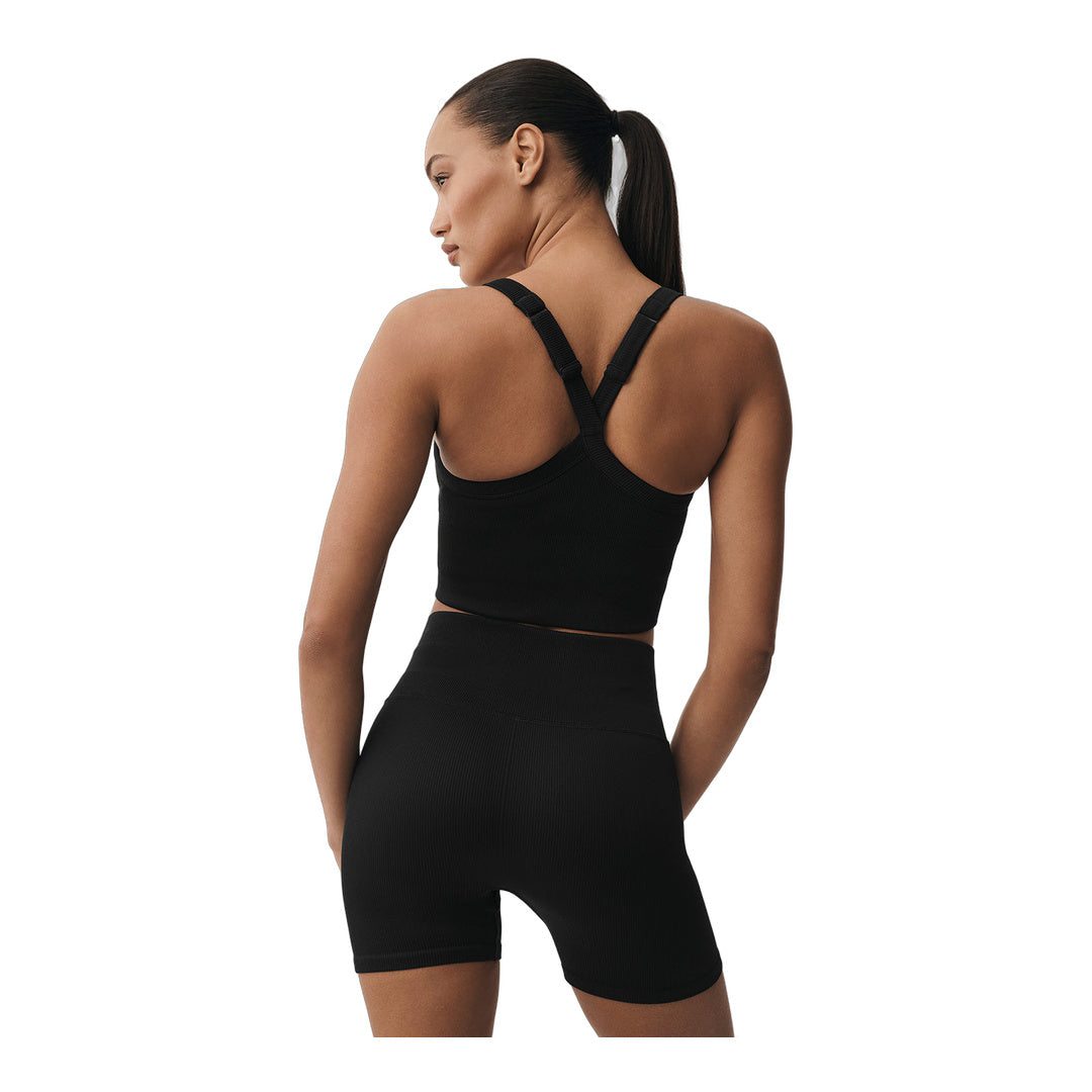 alo Seamless Ribbed Favorite Bra Tank - Black