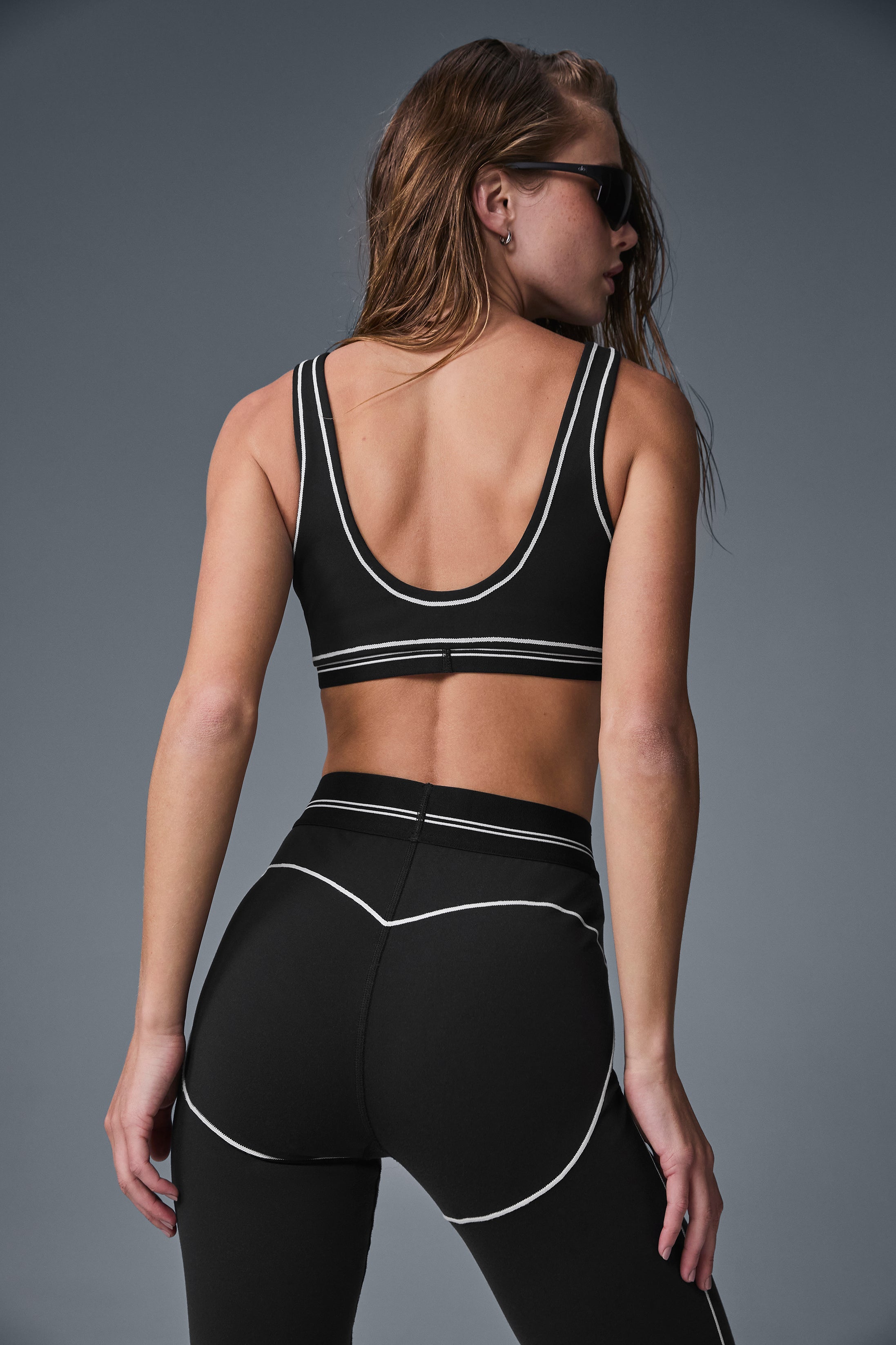 alo Airbrush Heart Throb Bra - Black/White