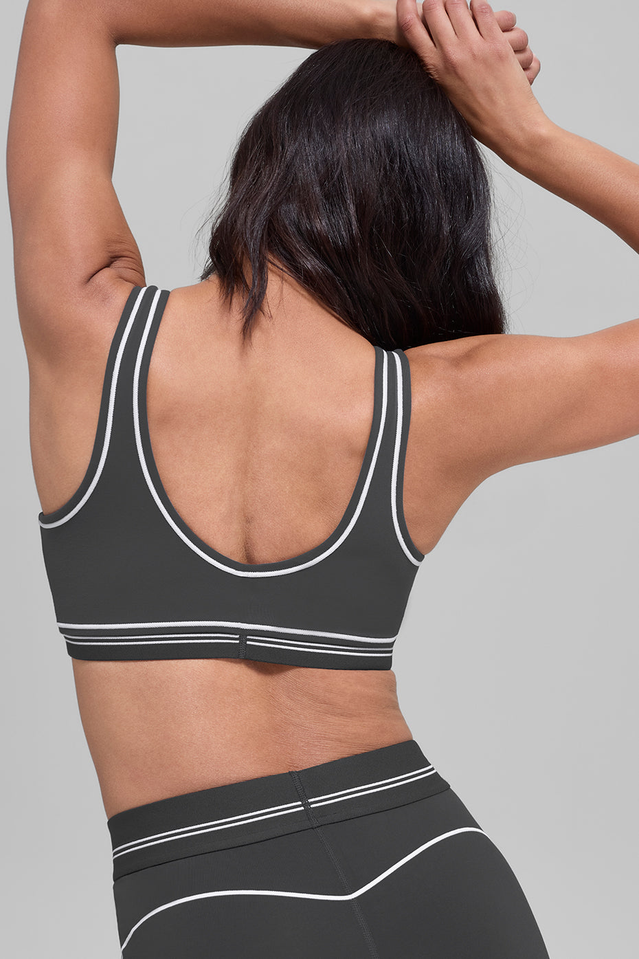 alo Airbrush Heart Throb Bra - Anthracite/White