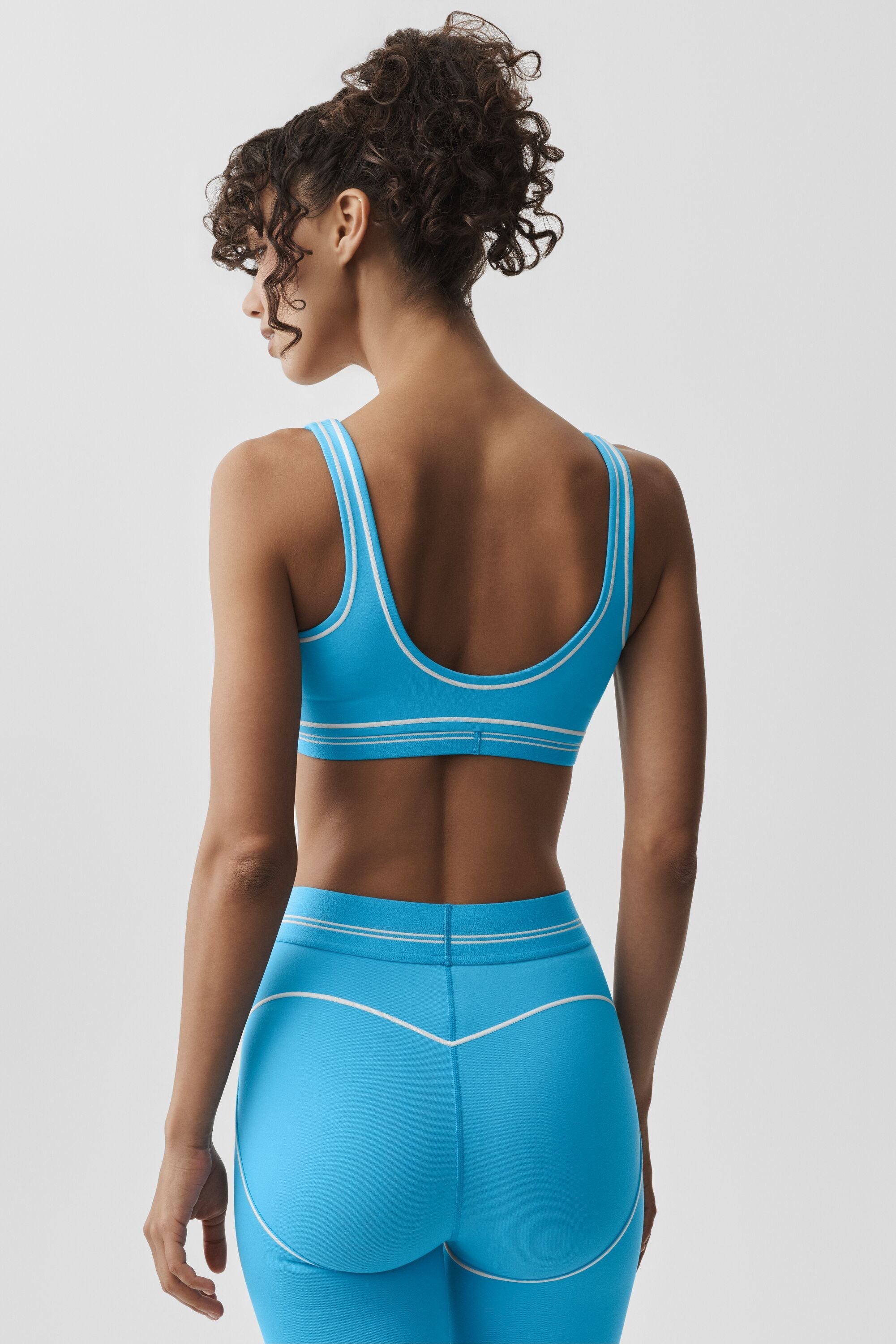 alo Airbrush Heart Throb Bra - Azure Blue/White