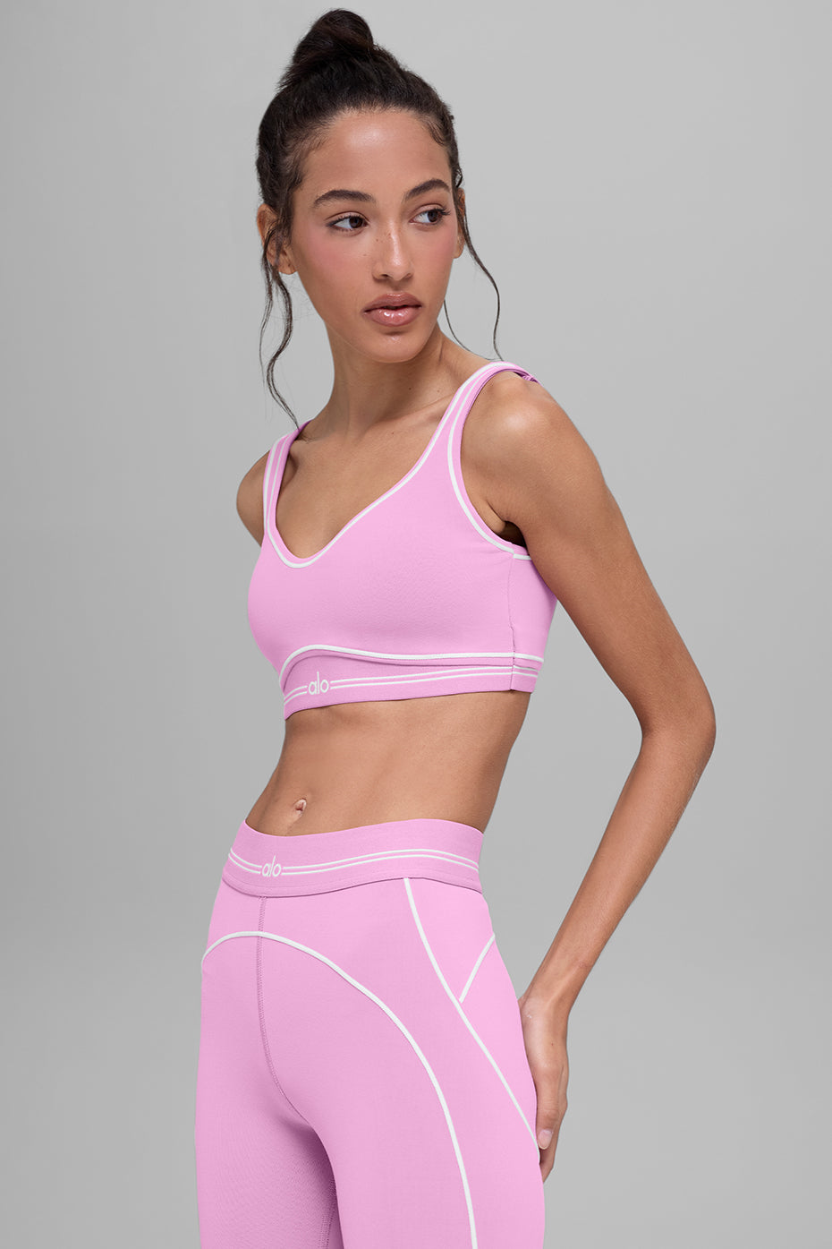 alo Airbrush Heart Throb Bra - Candy Heart Pink/White
