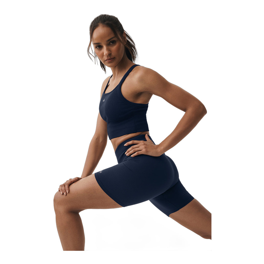 alo Seamless Ribbed Favorite Bra Tank - Navy