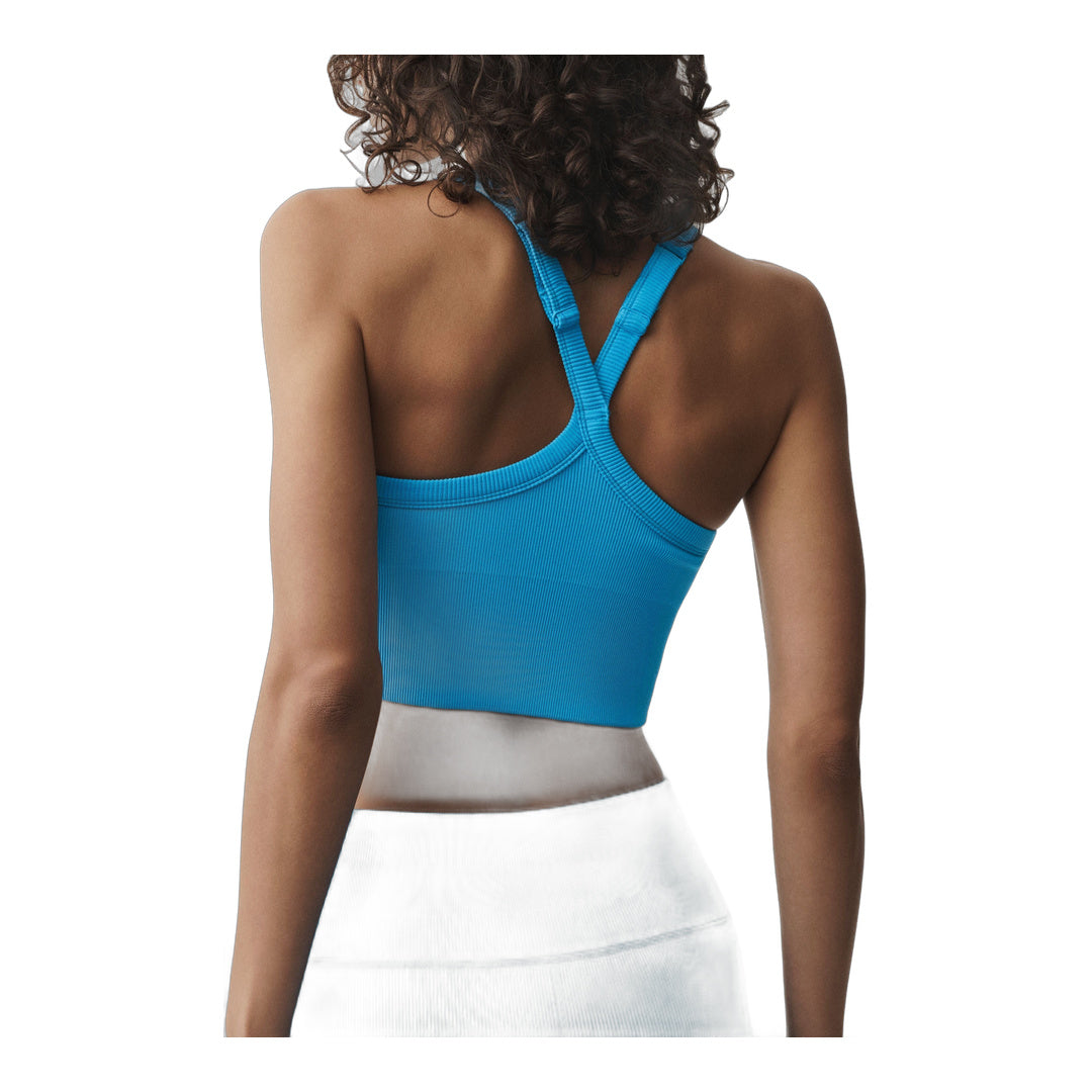 alo Seamless Ribbed Favorite Bra Tank - Azure Blue