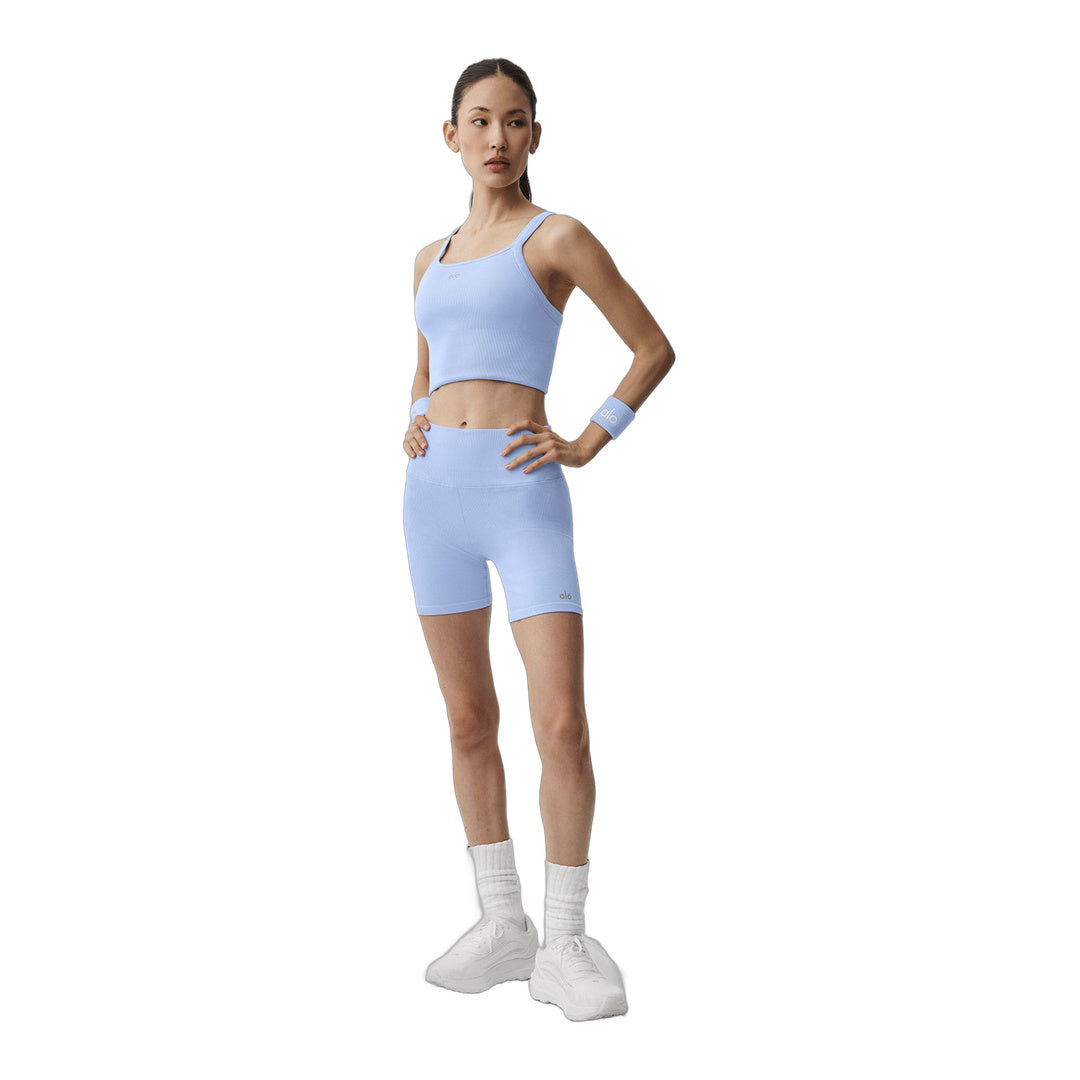 alo Seamless Ribbed Favorite Bra Tank - Light Provence Blue
