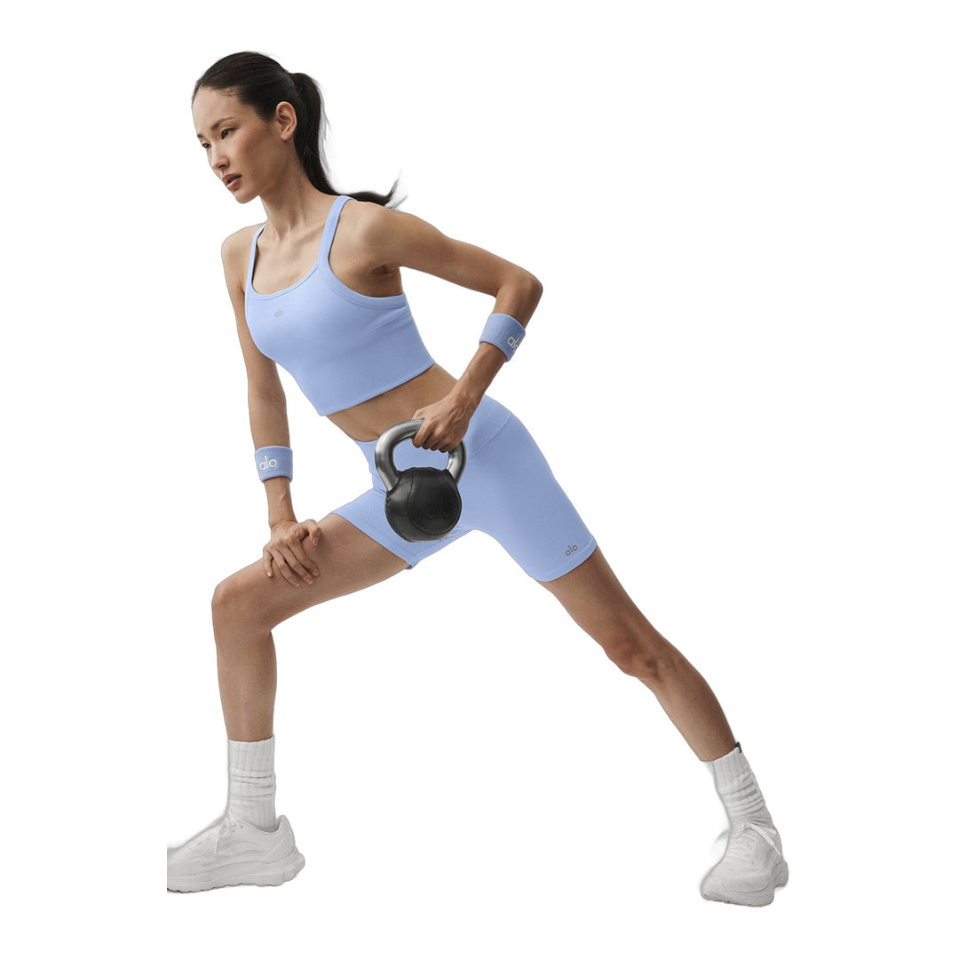 alo Seamless Ribbed Favorite Bra Tank - Light Provence Blue