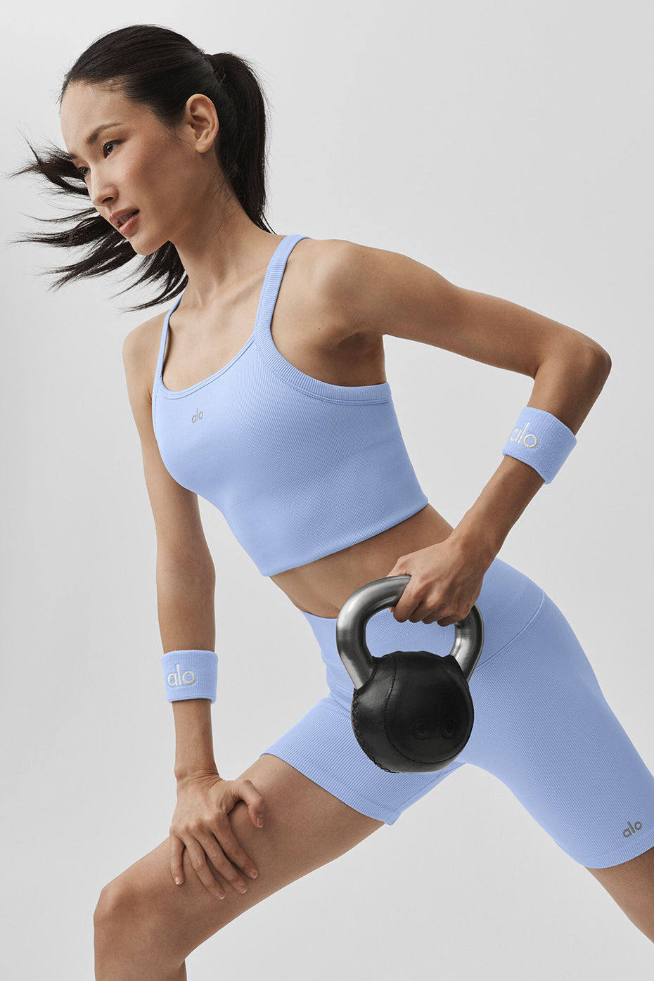 alo Seamless Ribbed Favorite Bra Tank - Light Provence Blue