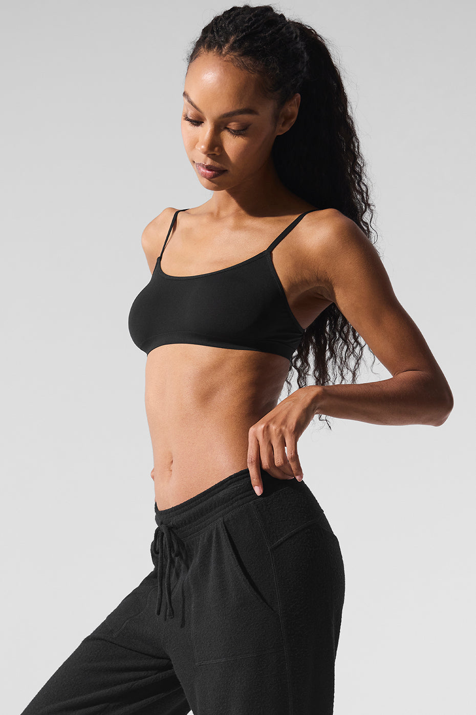 alo Sheer Glow Bra - Black