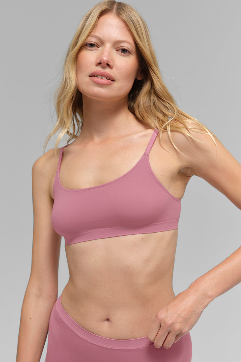 alo Sheer Glow Bra - Pink Wild Rose