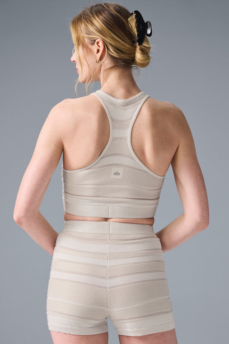 alo Sport Play Knit Bra - Ivory/Alabaster