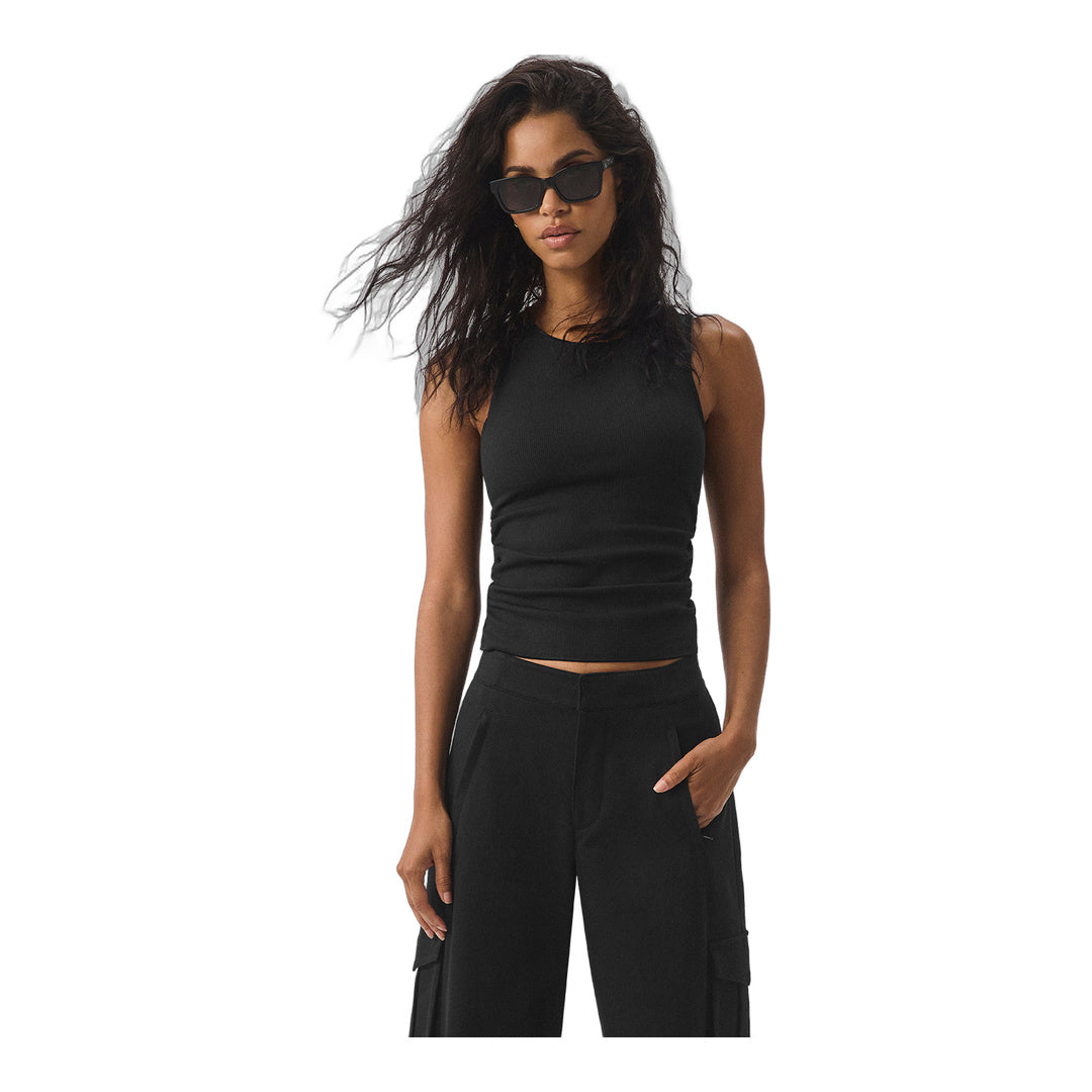 alo Ribbed En Pointe Tank - Black