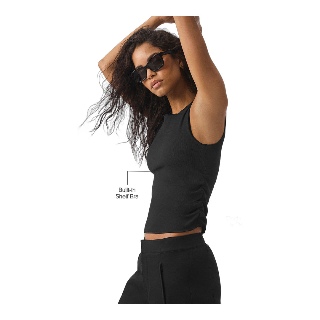 alo Ribbed En Pointe Tank - Black