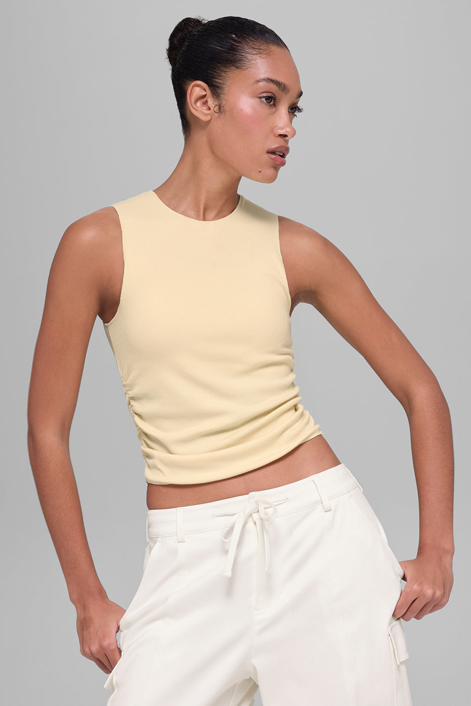 alo Ribbed En Pointe Tank - Candlelight Yellow