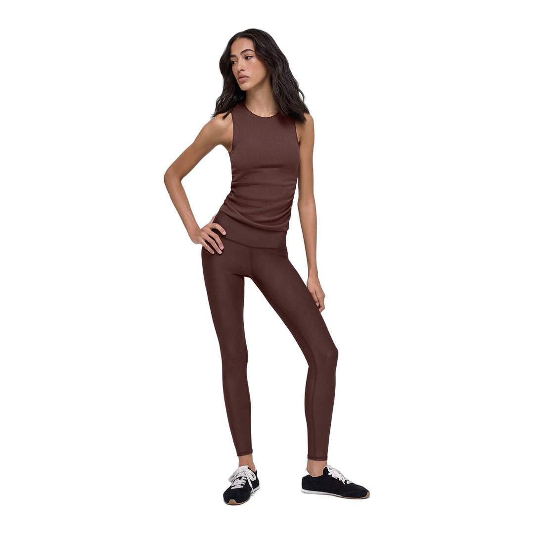 alo Ribbed En Pointe Tank - Brownstone