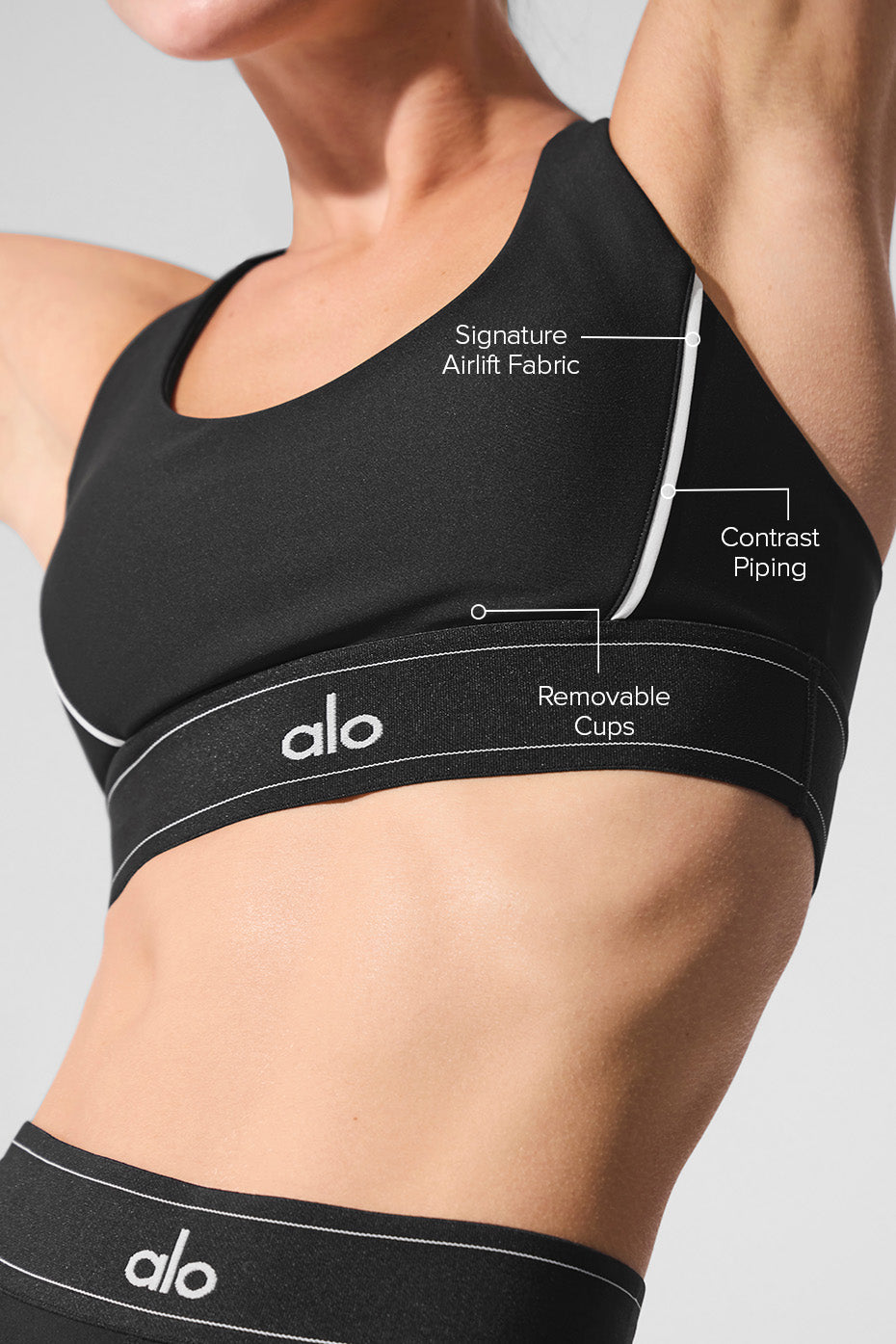 alo Airlift Suit Up Bra - Black/White