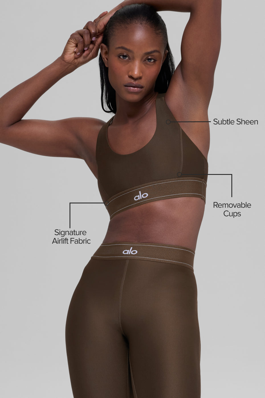 alo Airlift Suit Up Bra - Espresso