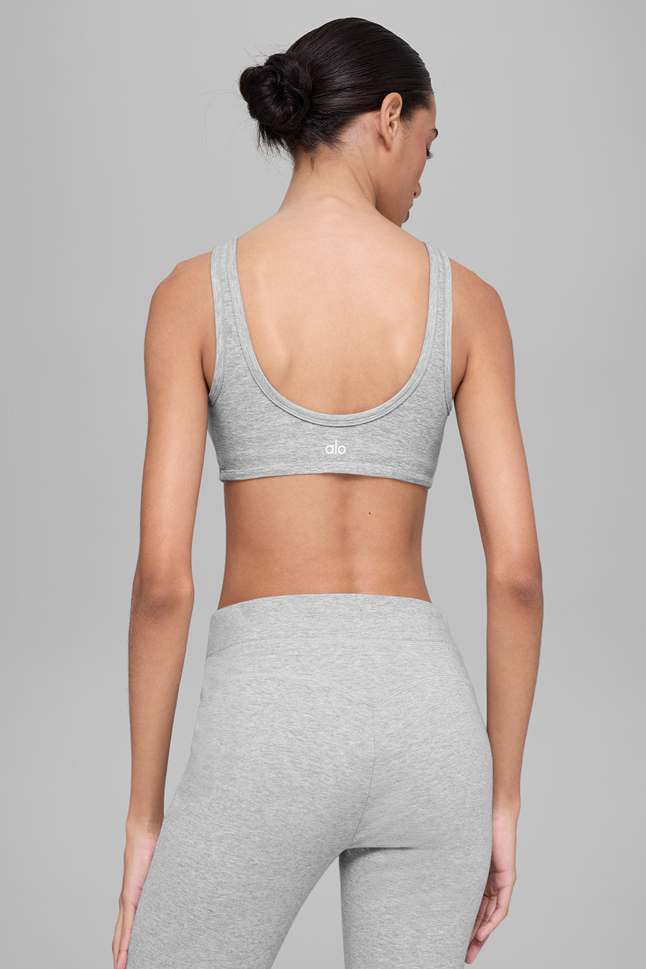 alo Alosoft Center Stage Bra - Athletic Heather Grey