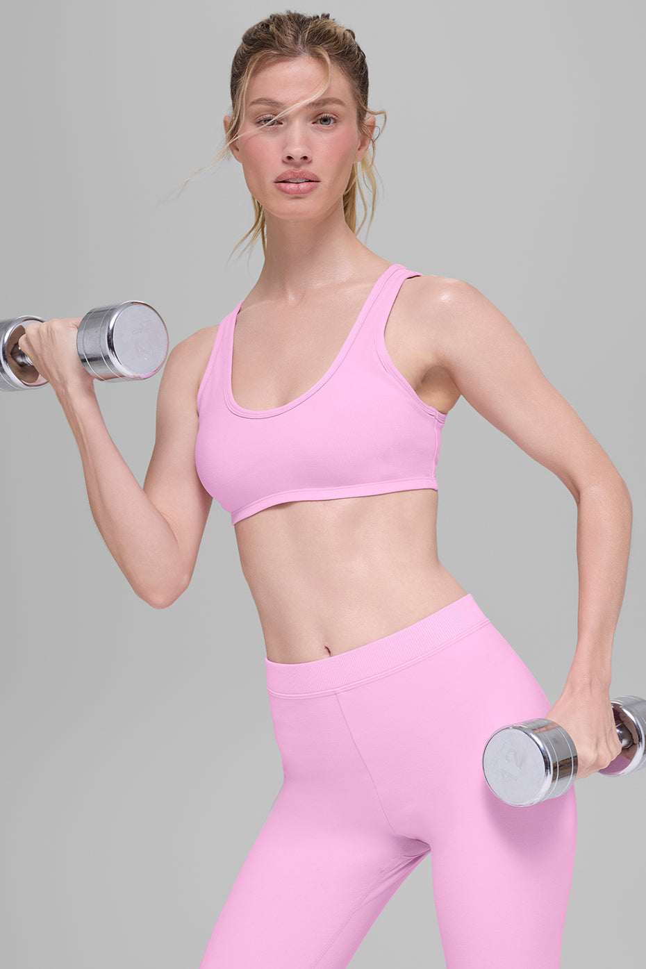 alo Alosoft Center Stage Bra - Candy Heart Pink
