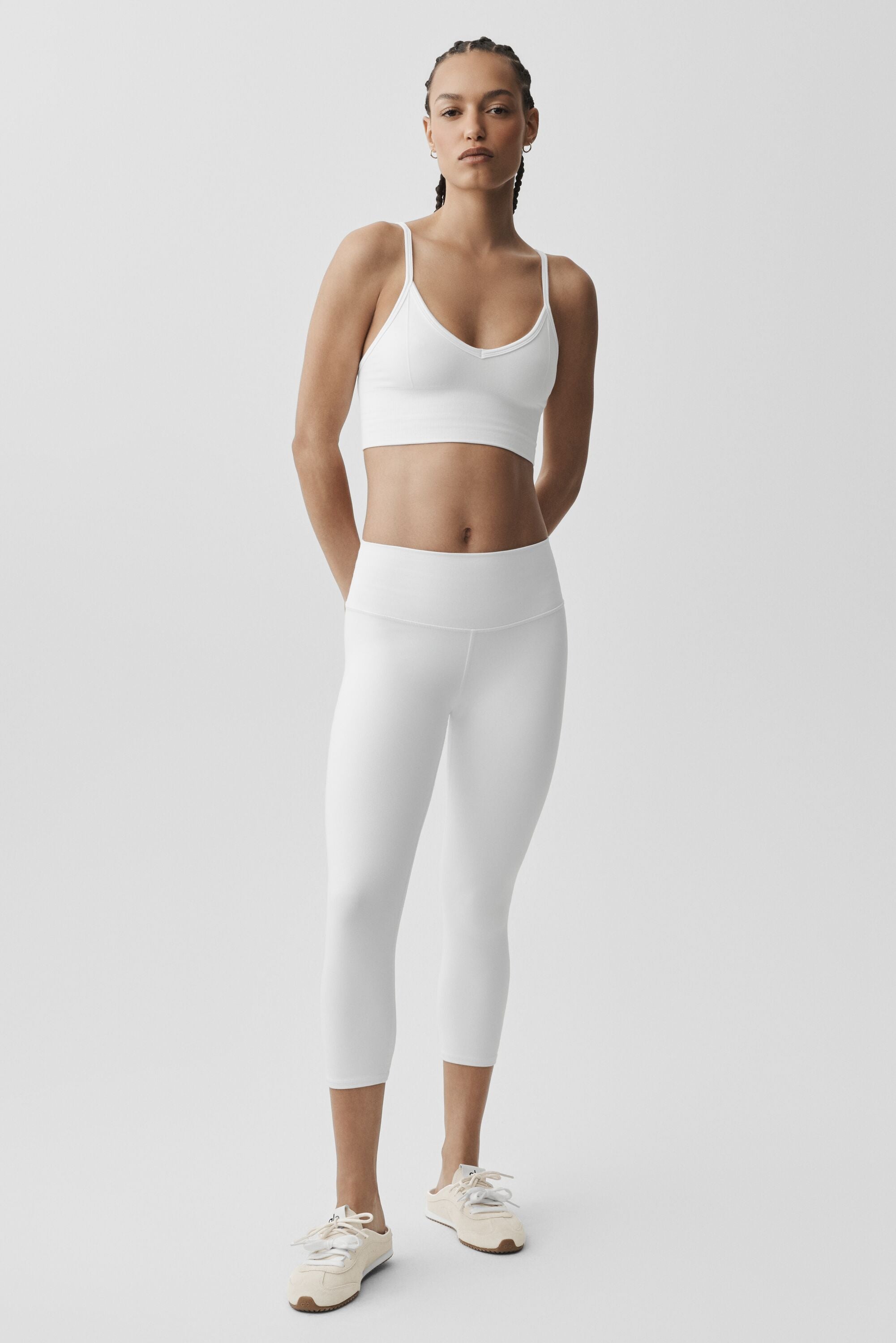 alo Seamless Modal Ribbed Delight Bralette - White