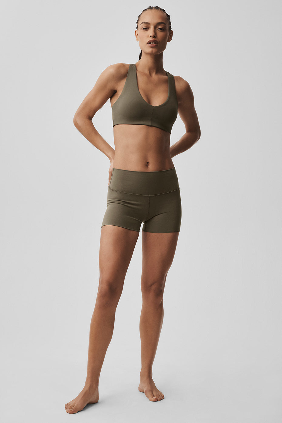 alo ALO Softsculpt Base Bra - Olive Tree