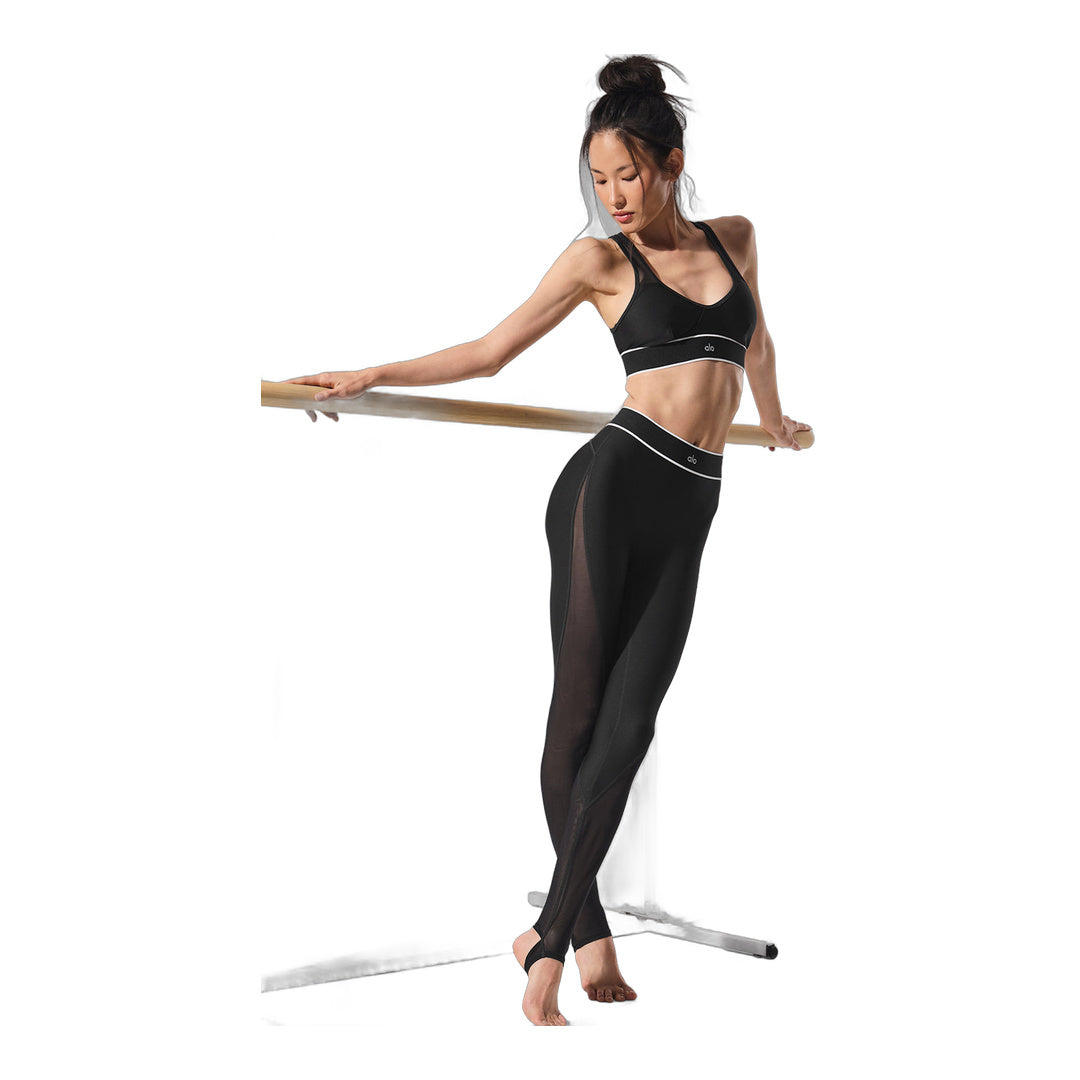 alo Airlift Mesh High-Waist Darling Stirrup Legging - Black