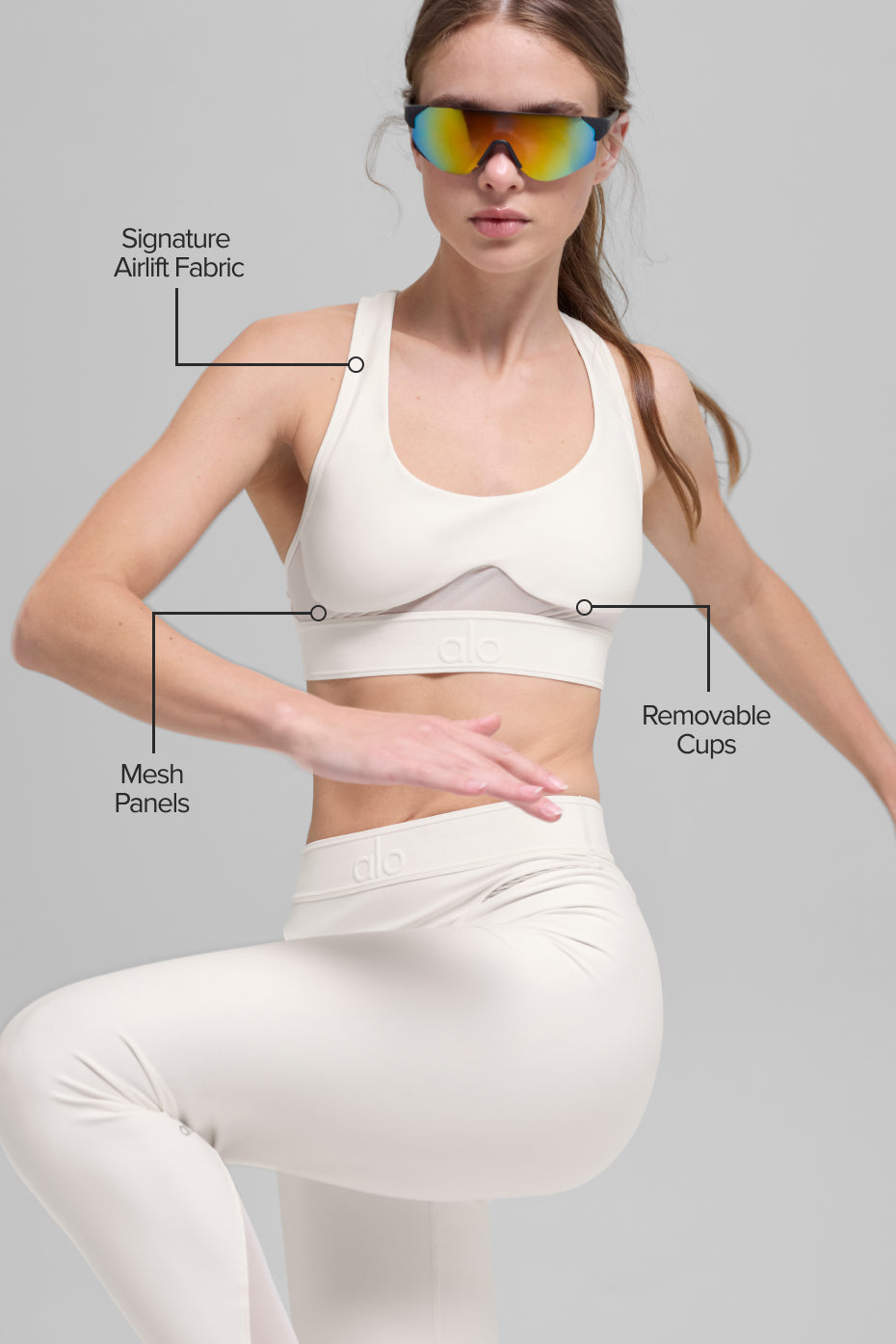 alo Airlift Rebel Bra - Ivory