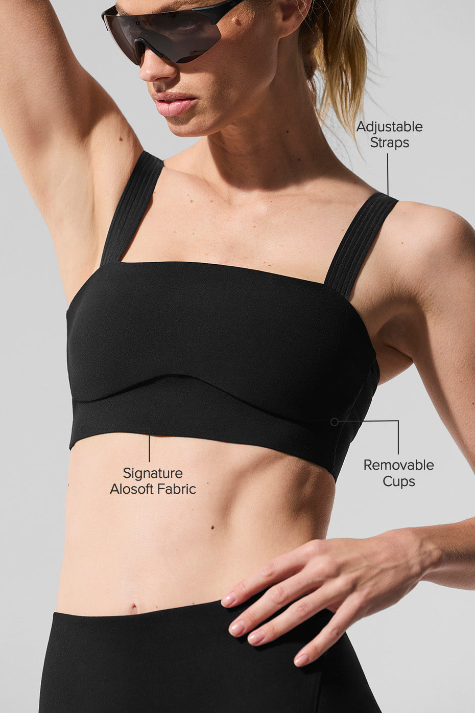 alo Alosoft Serve It Up Bra - Black
