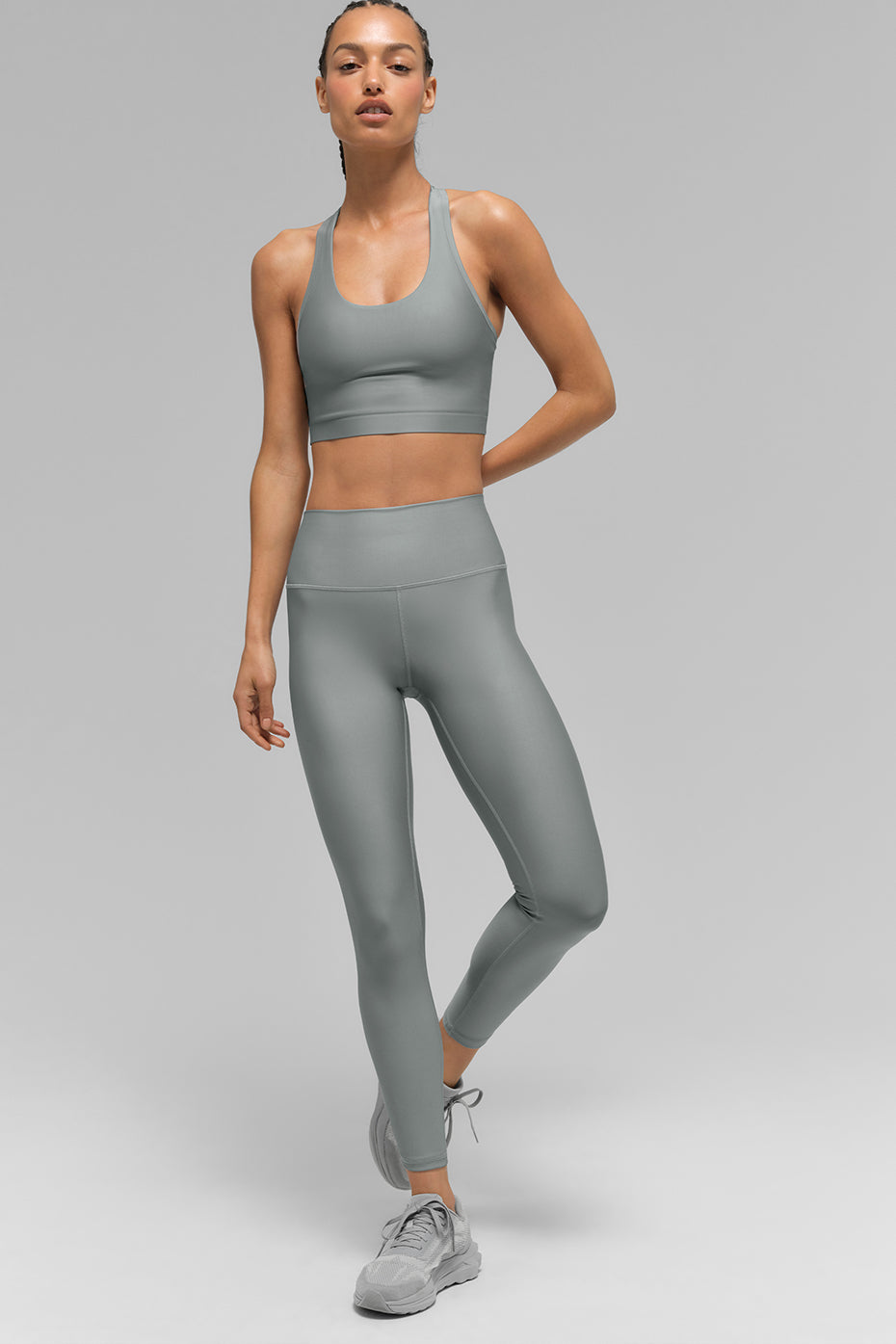 alo Airlift Super Sleek Bra Tank - Lunar Grey