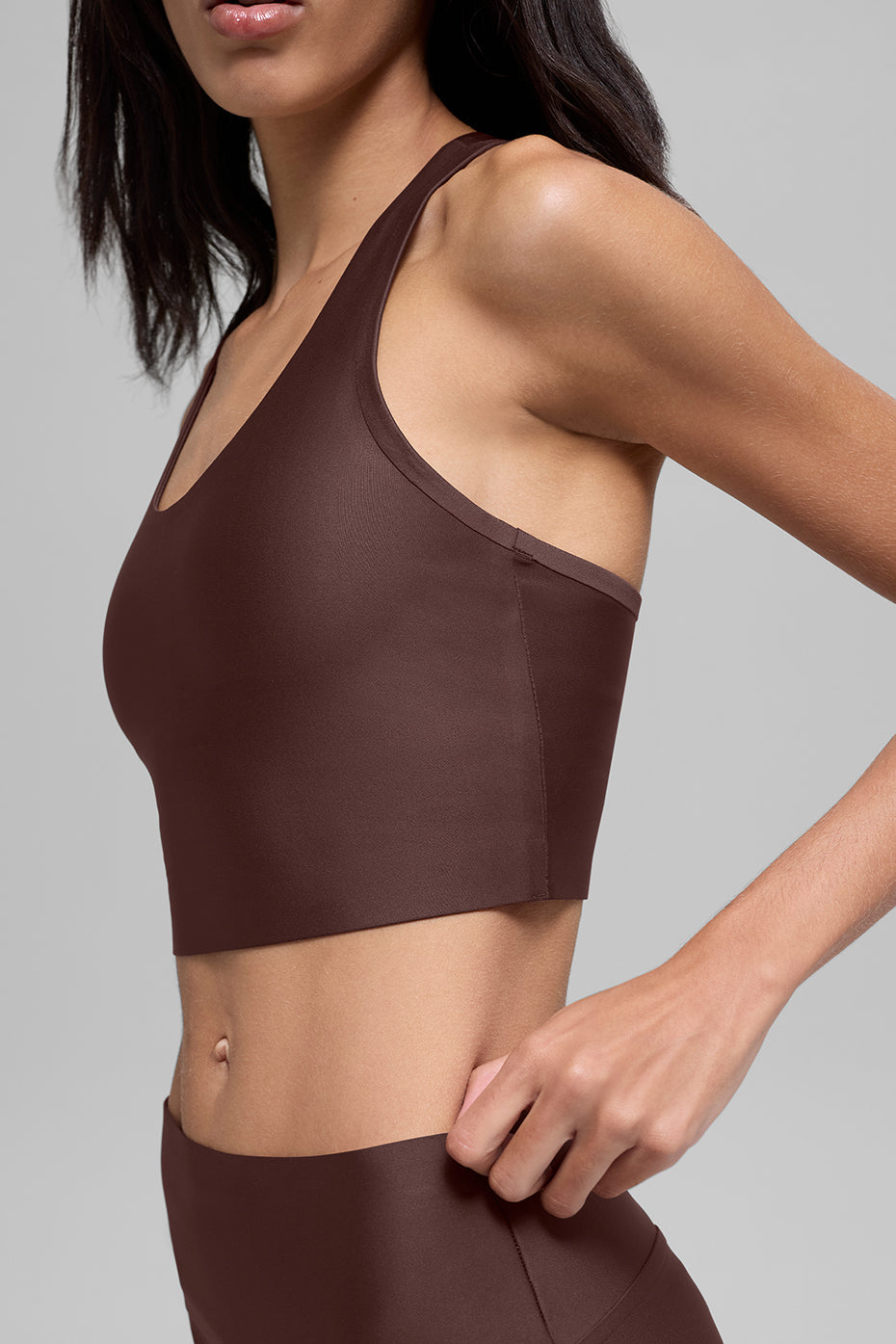 alo Airlift Super Sleek Bra Tank - Brownstone