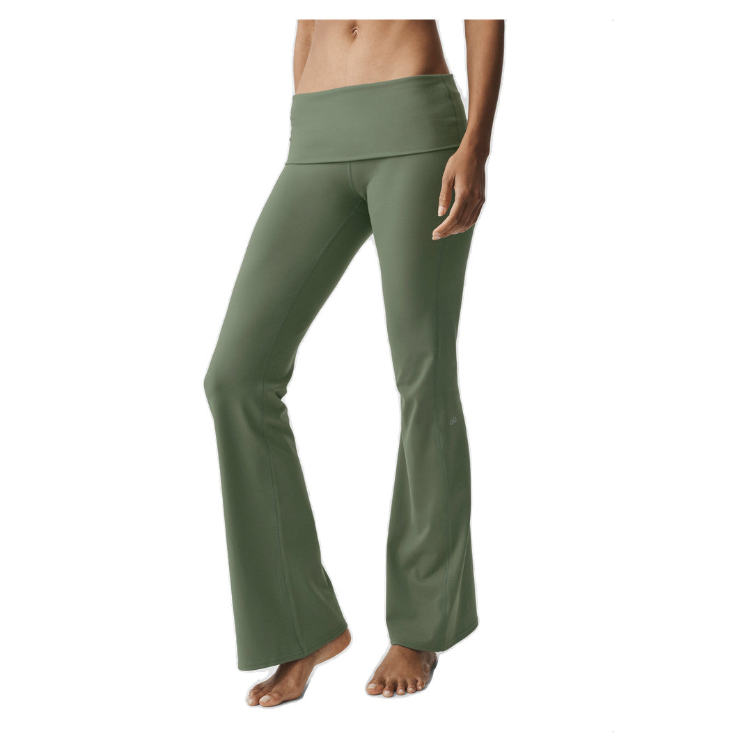 ALO ALO Softsculpt Foldover Flare Legging (Regular) - Bamboo Green