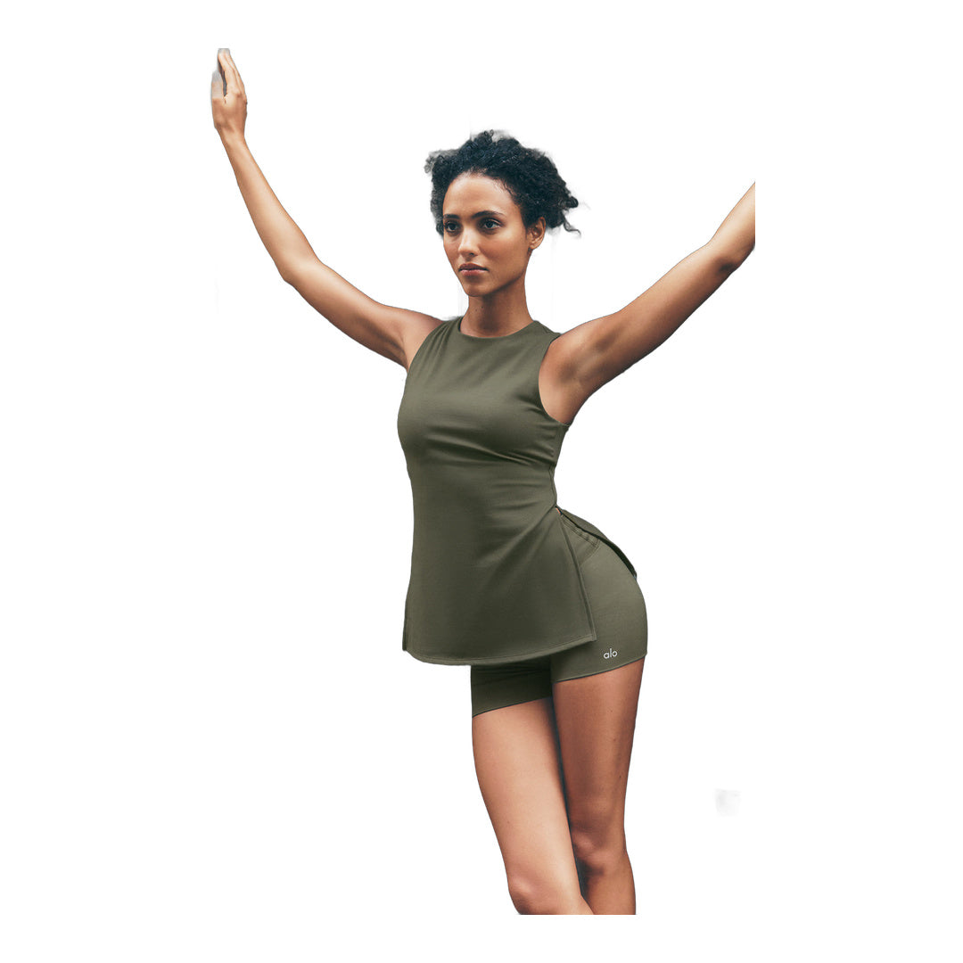 alo ALO Softsculpt Precision Full Length Bra Tank - Green Olive