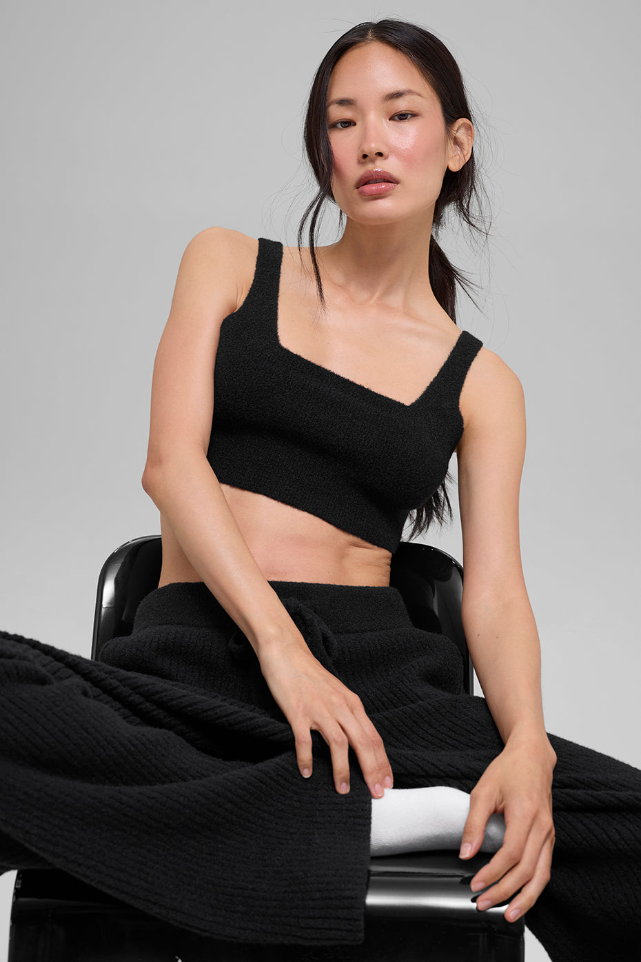 alo Snuggle Up Sweater Bra - Black