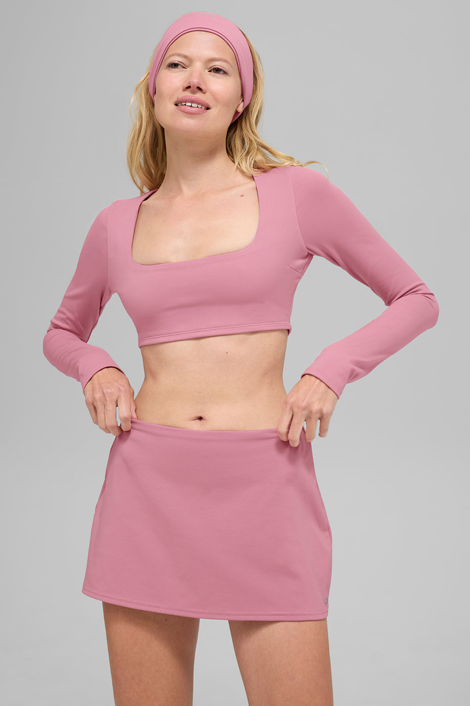 alo ALO Softsculpt Precision Long Sleeve Bra - Pink Wild Rose