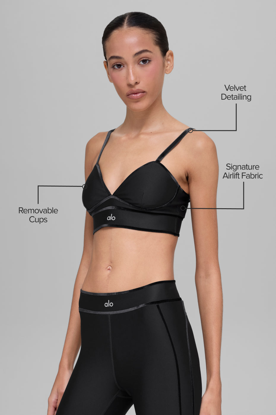 alo Airlift Love Language Bra - Black