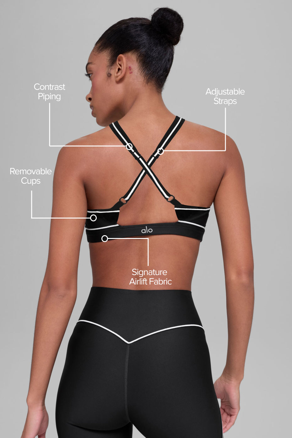 alo Airlift Haven Bra - Black/White