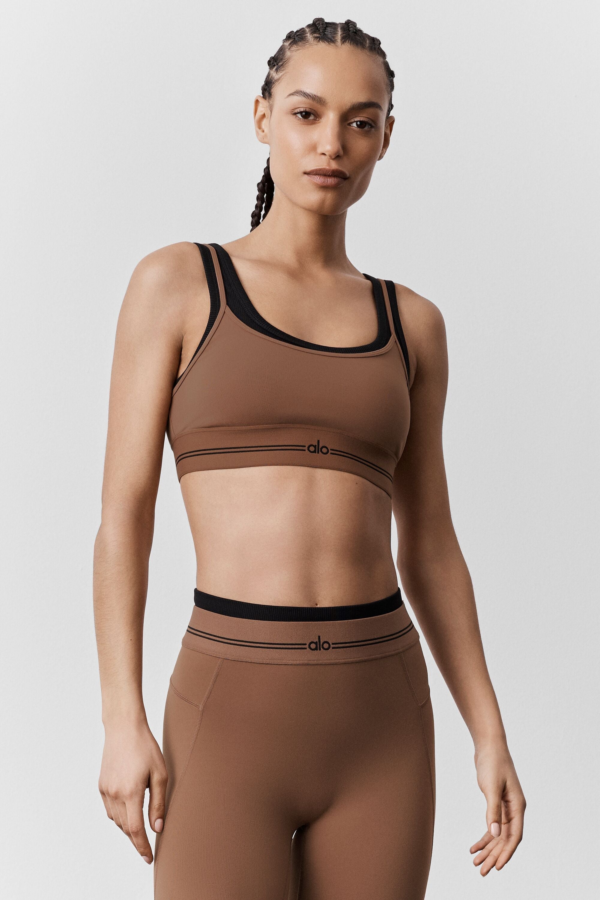 alo Airbrush Better Together Bra - Sun Kissed Brown/Black