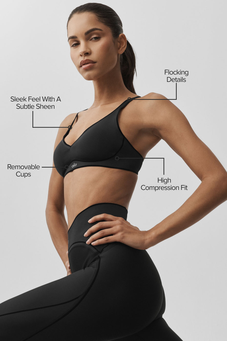 alo Airlift Top-Notch Bra - Black