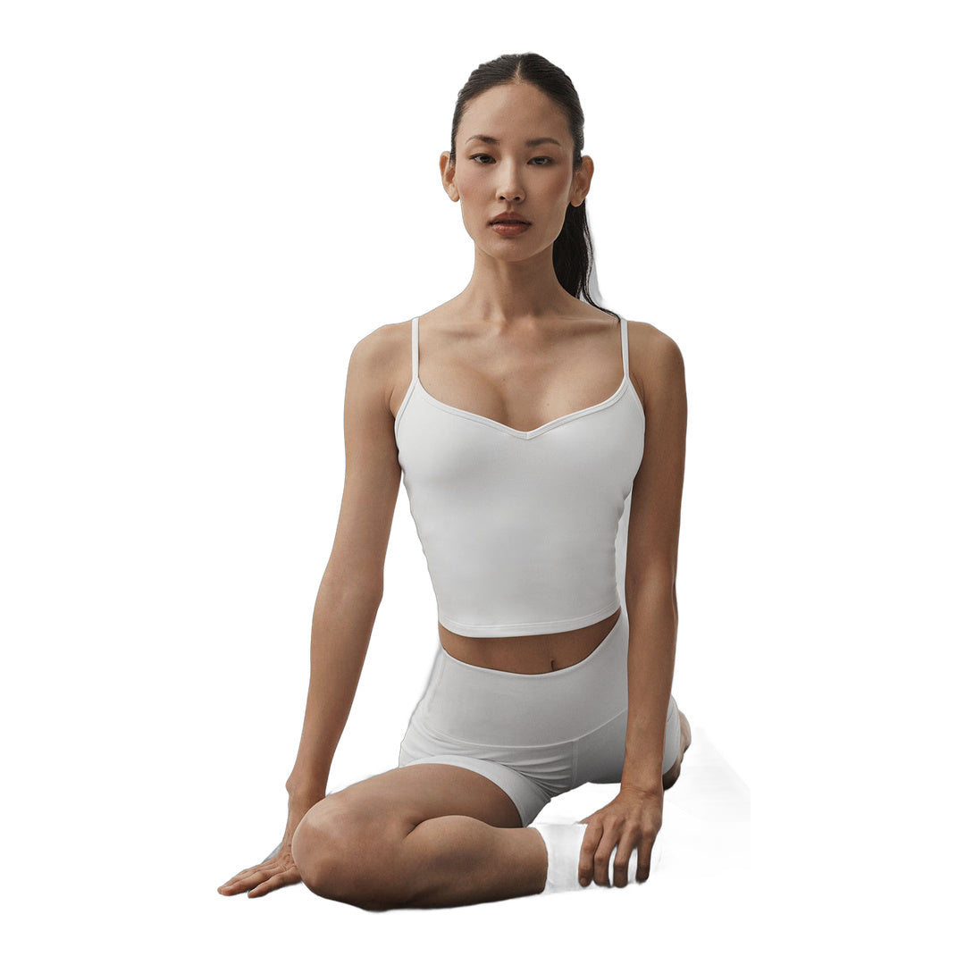 alo Airbrush Refined Bra Tank - White