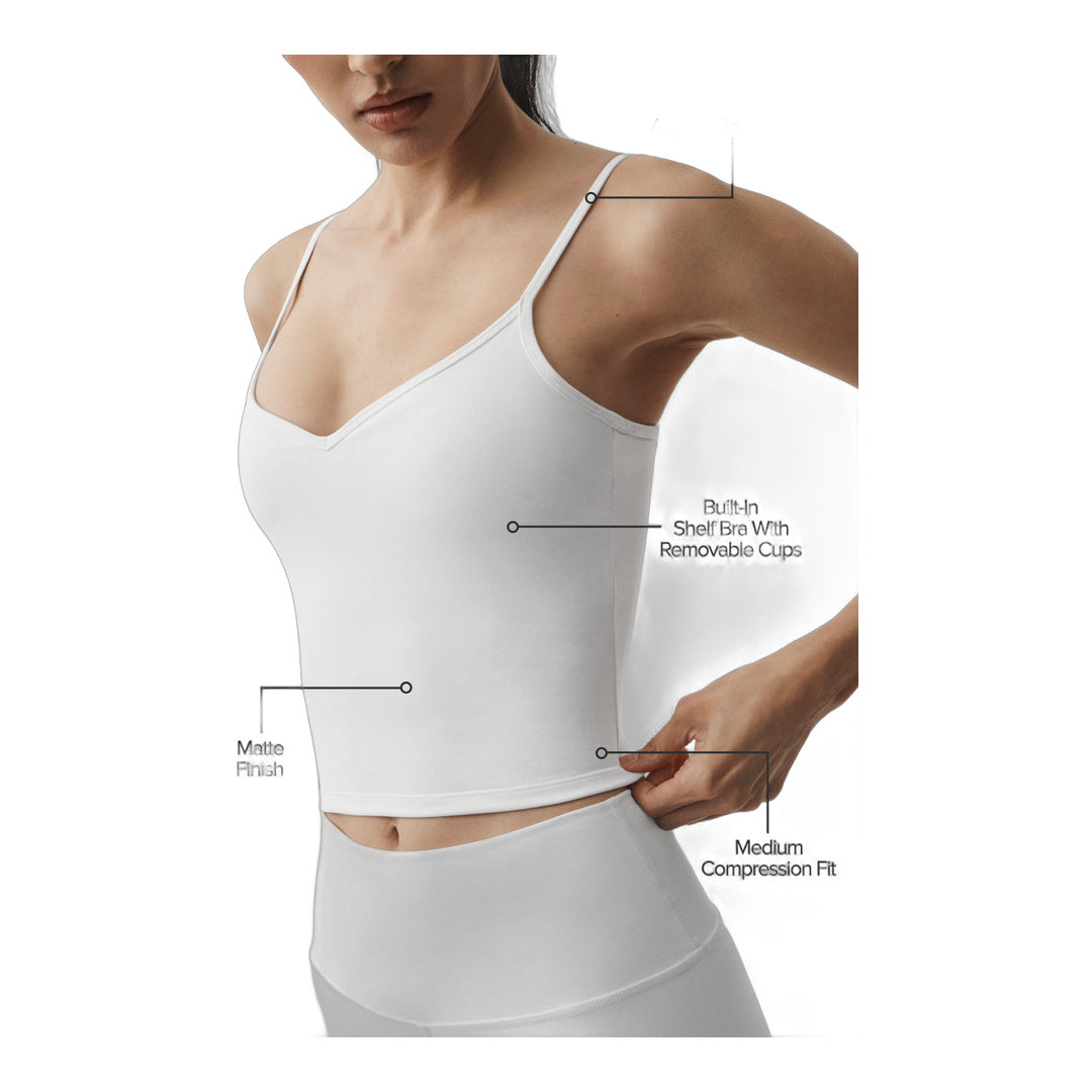 alo Airbrush Refined Bra Tank - White
