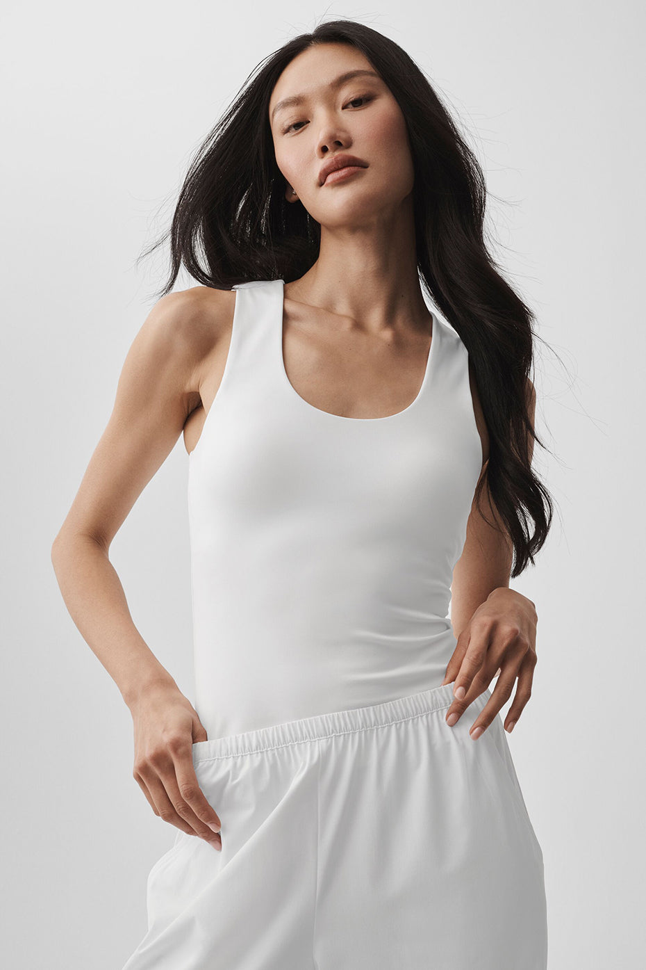 alo ALO Softsculpt No Nonsense Bra Tank - White