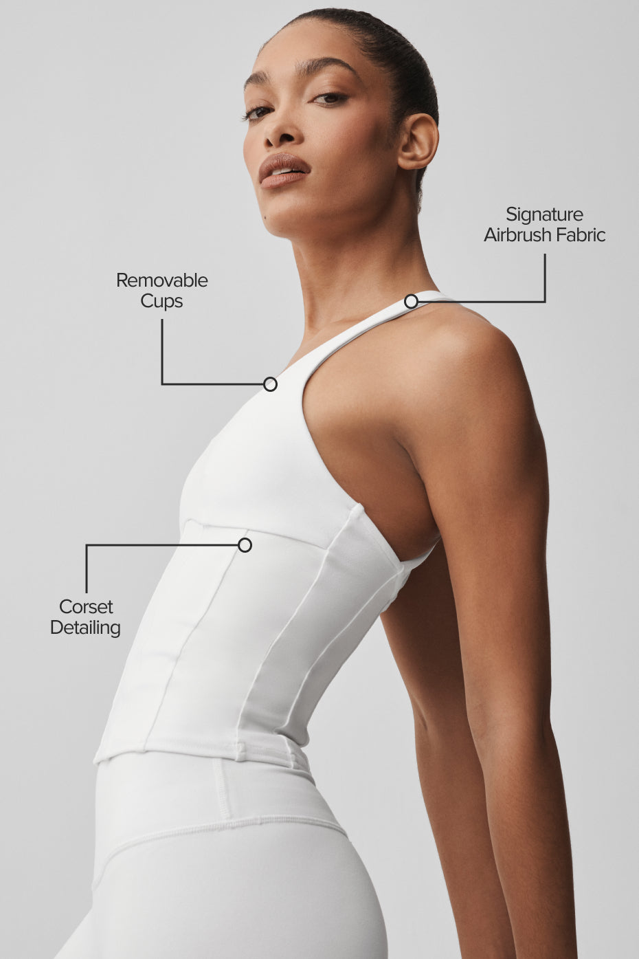 alo Airbrush Sparks Fly Corset Tank - White