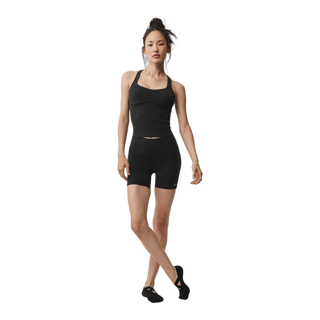 alo Airbrush Sparks Fly Corset Tank - Black