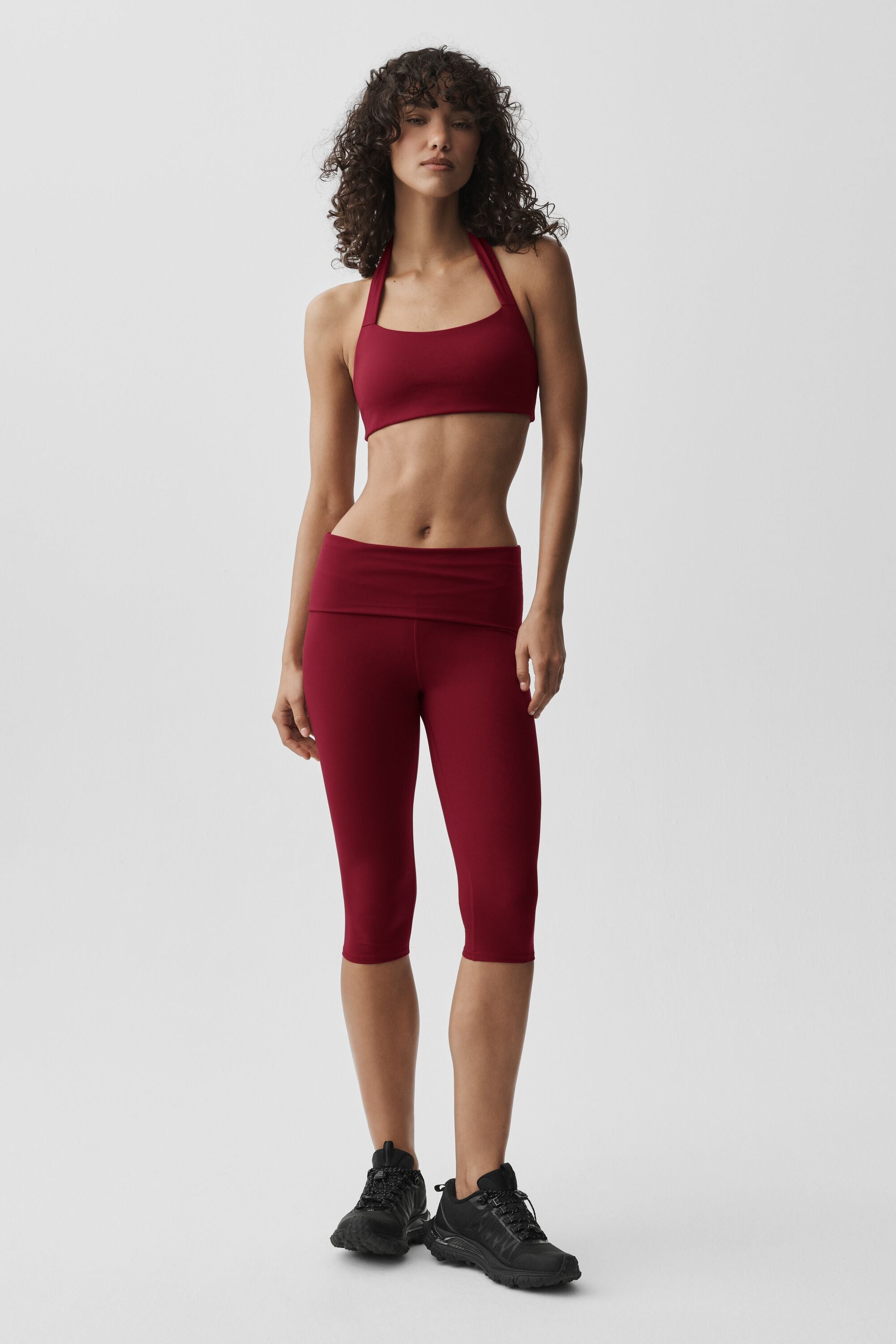 alo ALO Softsculpt Feel The Heat Halter Bra - Summer Romance Red