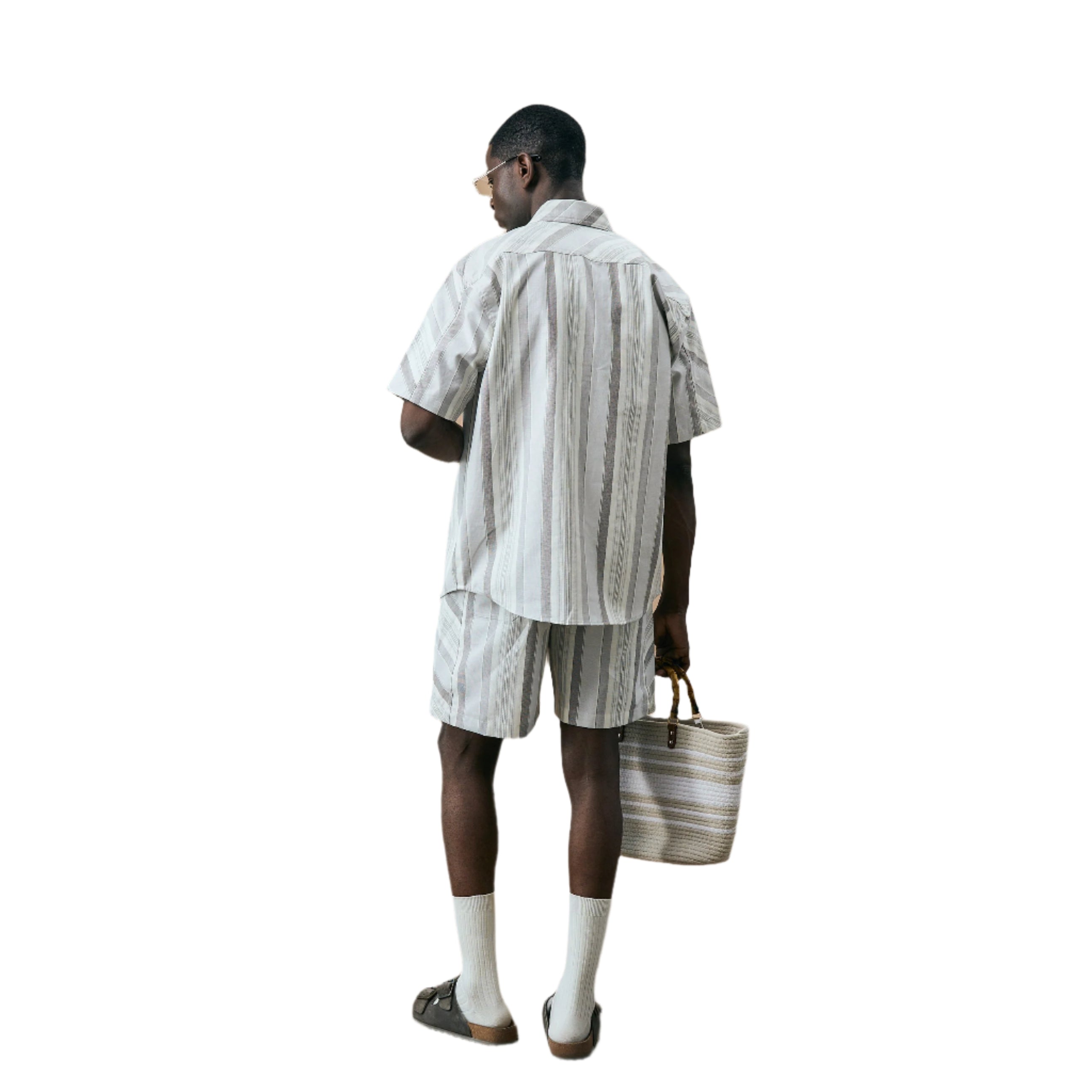 CROSS CUT STRIPE SHIRT