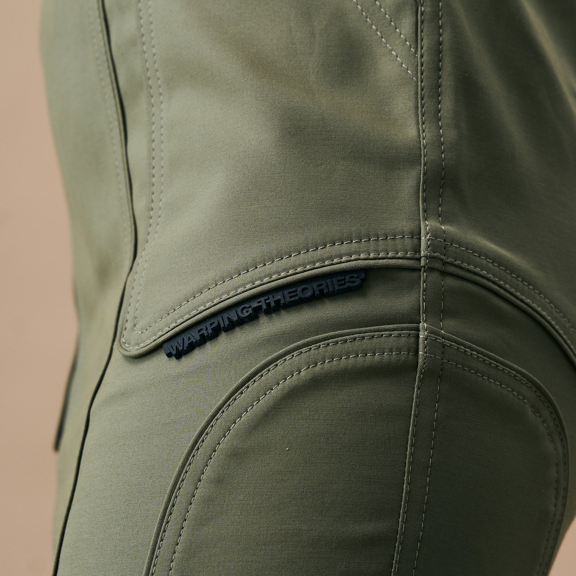 WARPED PANEL SKIRT- ARTICHOKE